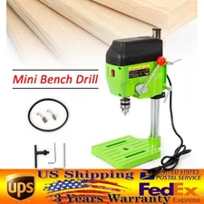 480W Electric Drill Press Stand Small Power Drilling Tool Mini Work Bench Green