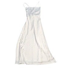 Show Me Your Mumu White Satin Maxi Slip Dress XXS Spaghetti Strap Cross Back