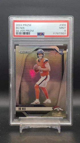 2024 Panini Prizm - Rookie BO NIX Silver Prizm (RC) #309 Broncos PSA 9 🔥