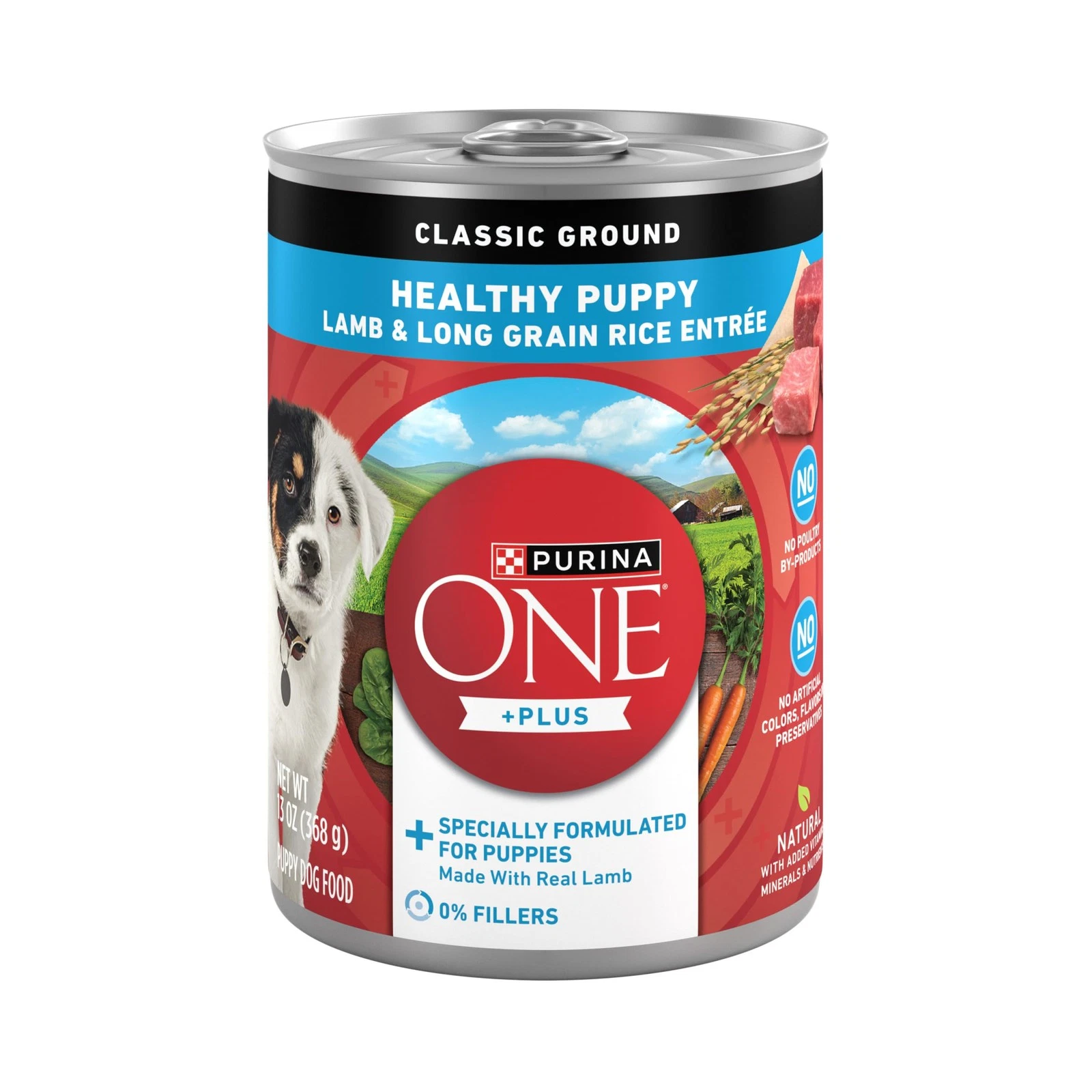 Purina ONE Plus Wet Puppy Food Classic Ground Healthy Puppy Lamb and Long Gr...