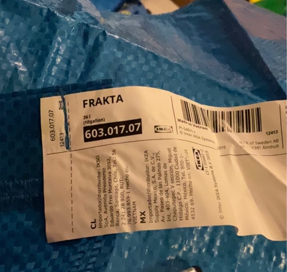 I K E A Frakta Shopping Bag Large Blue (Set Of 4) Grocery Laundry Tote Bag - Foto 12