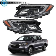 LED Headlight w/LED DRL For Honda 2016-2018 Pilot Elite/2017-2020 Ridgeline Pair