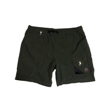 VINTAGE EDDIE BAUER Sport Shorts Mens XL Tall Green Nylon Hiking Cargo Belted