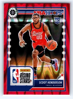 2023-24 Hoops Premium Stock #280 Scoot Henderson Red Seismic Prizm #/199