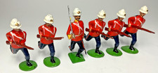 Please Read - Britains - Six  x Red Coat Soldiers, Officer And Five Privates
