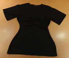 ASOS Womens Size Medium Black Short Sleeve Twisted Front Mini T-Shirt Dress New