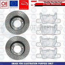 FÜR PORSCHE 911 CARRERA S 4S (991) 3.8 HINTEN GELOCHT APEC BREMSSCHEIBEN BELÄGE 330mm