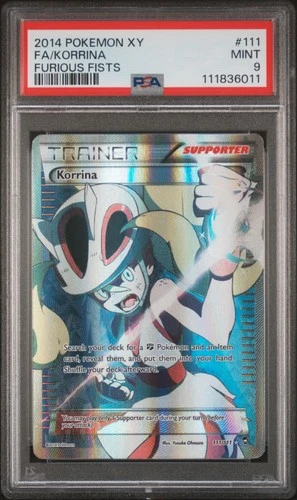 2014 POKEMON XY FURIOUS FISTS #111 FULL ART/KORRINA PSA 9