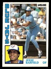 Jesse Barfield 1984 O-Pee-Chee #316 Toronto Blue Jays Vintage Baseball *191