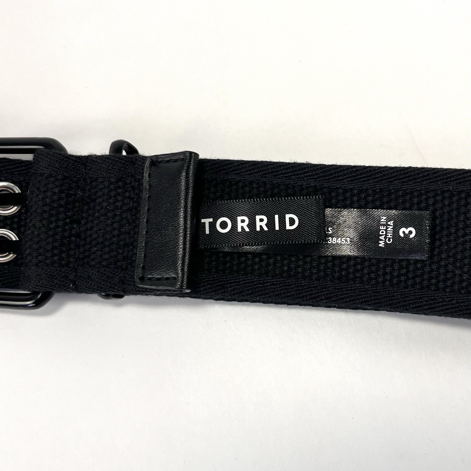 Torrid Canvas Belt Solid Black Double Grommet Siz… - image 4