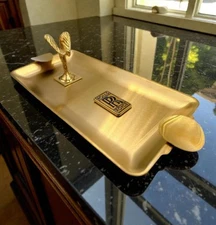 ROLLS ROYCE Flying Lady Gold Ashtray Cigar Holder Change Key tray Hood Ornament