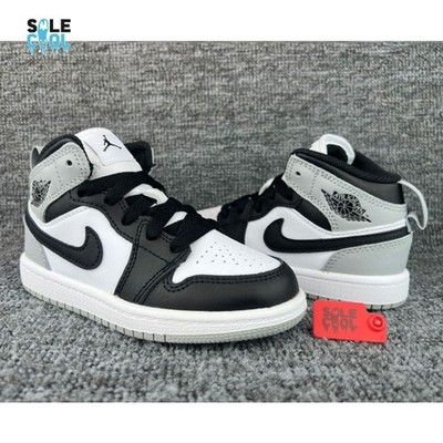 Air Jordan 1 Retro Mid PS PRESCHOOL Light Smoke Grey Black Shoes