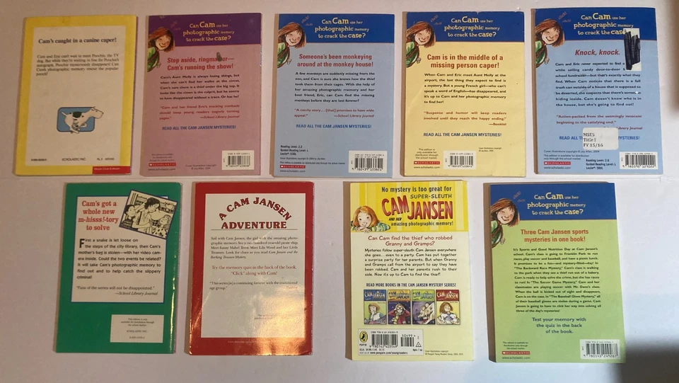 Lot CAM JANSEN MYSTERY Chapter DAVID ADLER Sports Day SCARY SNAKE Lot of 9 Foto 2 de 4