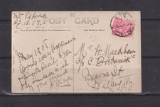 NEW SOUTH WALES, TPO No. 1 WEST cds., Mt. Victoria to  Wellington,1907 Xmas ppc.