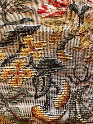 Vintage unvollendete Blumen Blume Nadelspitze Stuhl Sitz oder Kissenbezüge 27x22''