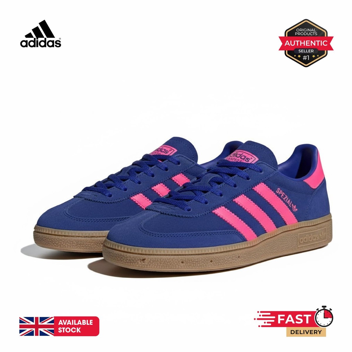 Adidas Handball Spezial Trainers Retro Style Lucid Blue/Pink UK 3