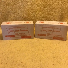 Lot Of 2 Clincher Carton Closing Staples 5/8" leg x 1-1/4" crown, packs of 2400