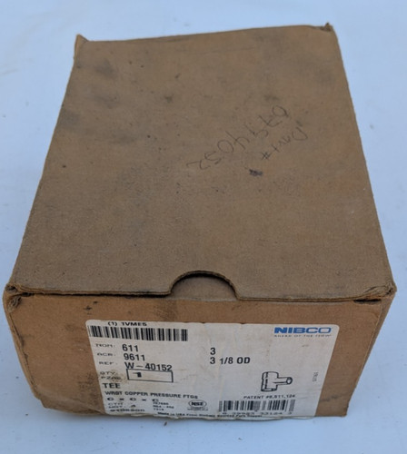 NIBCO 611 3"X3"X3" COPPER TEE FITTING 7" LONG 5-1/2" TALL