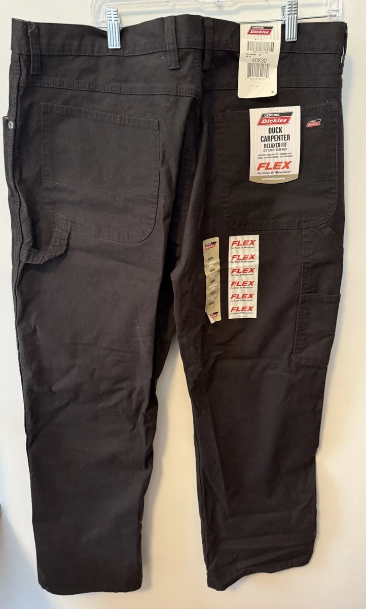Pantalon De Travail Dickies Duck Flex - Taille 34 X 32, Noir, Coupe Menuisier, Neuf étiqueté
