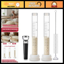 Sourdough Fermentation Jar Set - Glass Tracker Tube with 0-150 Scale, 2 Pack