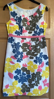 Boden Spring Shift Dress, White/Multi , Size 8 Petite