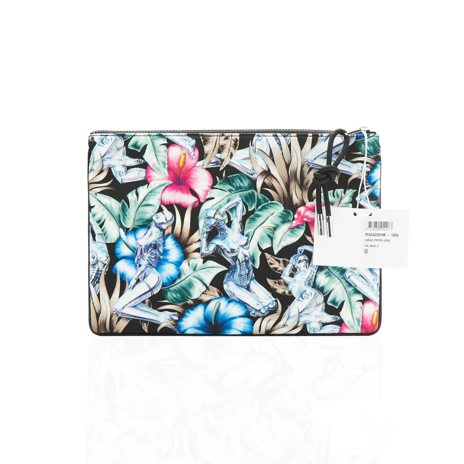 Dior x Sorayama   Pochette édition limitée   Sac zippé unisexe floral multicolore 