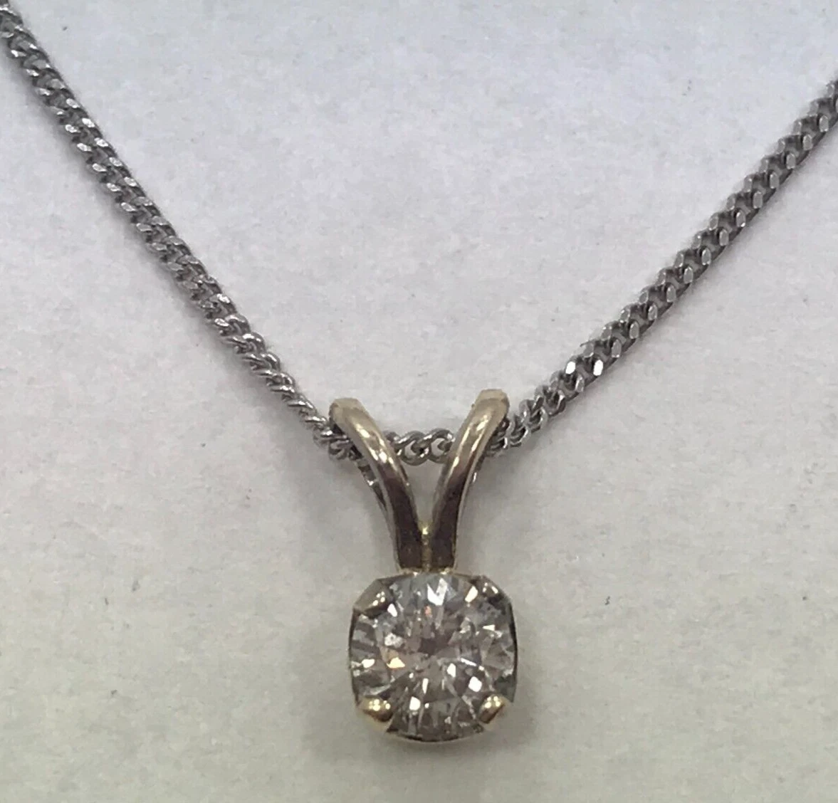 14K Solid Yellow Gold 0.12 Carat Natural Diamond Solitaire Necklace – LTB  JEWELRY