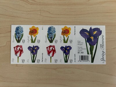 #3900-3903b SPRING FLOWERS Booklet Pane of 20 37¢ Stamps MNH | eBay