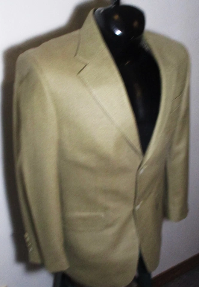 Blazer Traje Chaqueta Para Hombre OSCAR De La RENTA Tostado Seda Talla 38 Corto Foto 3 de 4