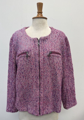 Boston Design Studio Jacket/Cardigan Womens Size 16W Pink Acrylic Polyester Wool