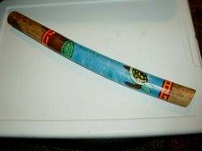 BAMBOO RAIN MAKER SHAKER STICK HANDMADE HAND PAINTED SEASCAPE TURTLES 20"LENGTH