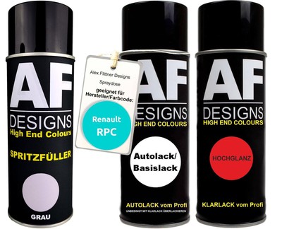 Spritzfüller Set für Renault RPC Bleu Bermudes Klarlack Spritzfüller Grundierung