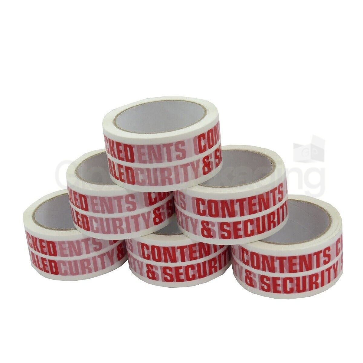 6 Rolls Of CONTENTS CHECKED 2"" Printed Packing Tape 48mm x 66M