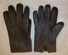 GRANDOE Men's Leather Dark Brown Soft Knit Lined Gloves XL VTG NWOT