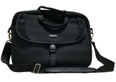 Laptop Case Messenger Bag TARGUS Neoprene Padded Black 16x12x2 w/ Shoulder Strap