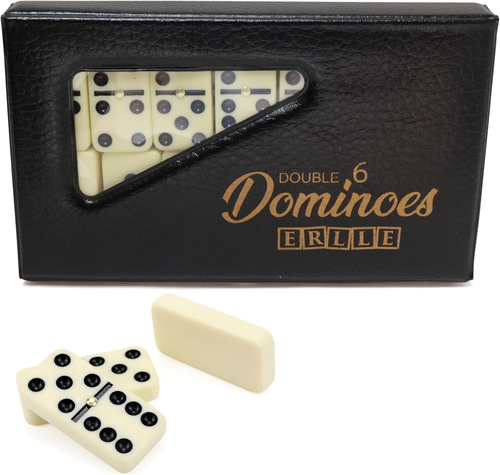 Jeu De Dominos Double Six Club Pub - 28 Dominos En Boîte En Fer, Marque SupeRetro, 2 Joueurs Et Plus
