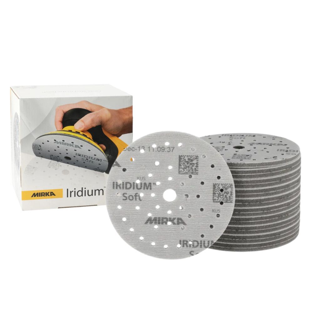 Mirka Iridium Soft P1500 150mm 6"" Foam Back Sanding Discs Grip / H&L pk20