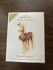 Peaceful Animals Christmas Reindeer Hallmark Keepsake Ornament New In Box