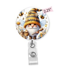 Honeybee Gnome... Humorous Retractable Badge Reel ID Badge Holder, 41