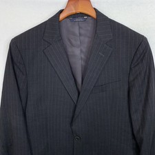 BROOKS BROTHERS 1818 Fitzgerald Gray Pinstripe Suit Estrato Fabric 41L, 35W 31L