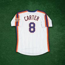 Gary Carter 1986 New York Mets Home Cooperstown Men's Jersey w/ 25th Patch