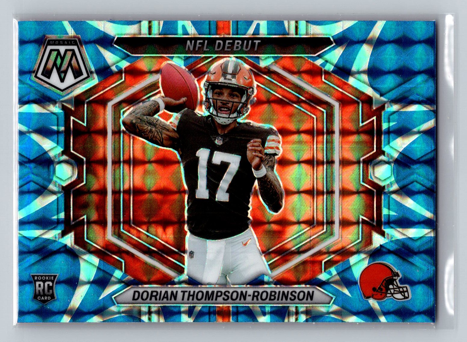 2023 Mosaic Dorian Thompson-Robinson Reactive Blue Mosaic #ND-6 Browns