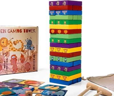 GOODS & GAGDETS GMBH Stapelturm Wackelturm-Spiel aus Holz Motorik Holzspielzeug Kinder Spielzeug