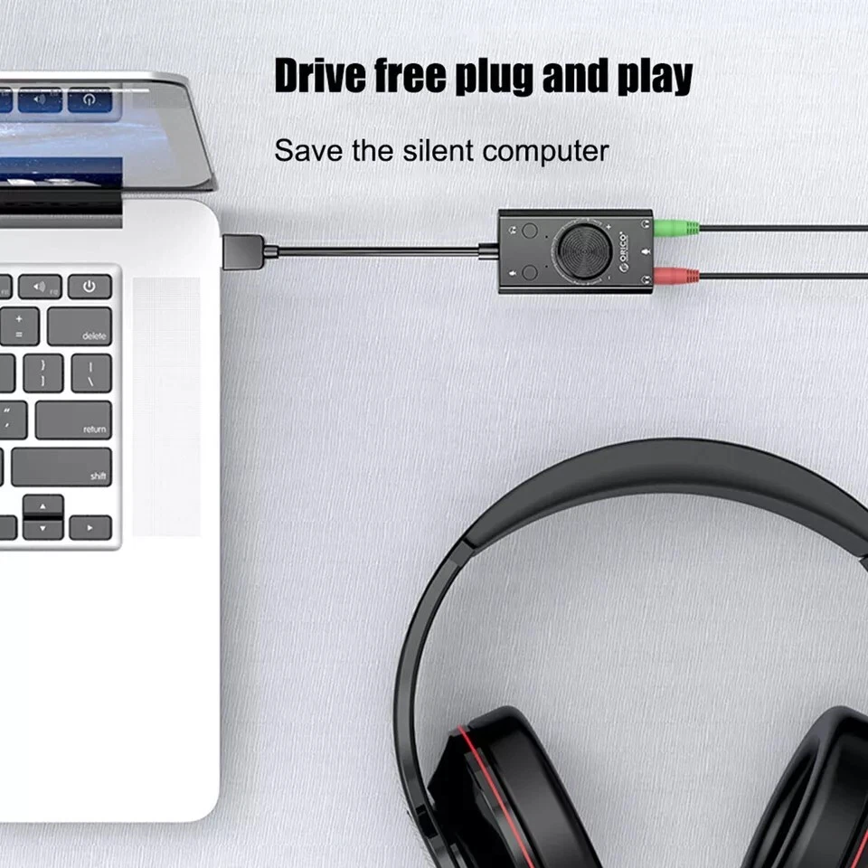 3Port USB Sound Card 7.1 Channel External Audio Adapter 3.5mm Stereo Headset Mic - Image 3 of 4