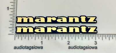 Marantz Custom Made Gold Incised Speaker Badge Logo Emblems Pair