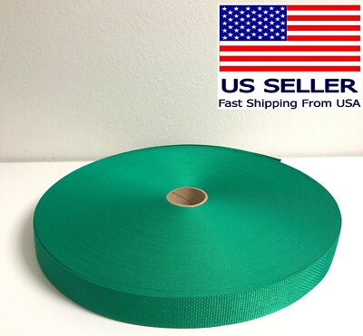 1.5'' inch Polypropylene Webbing Nylon Strap (Green) 50 Yard Roll  