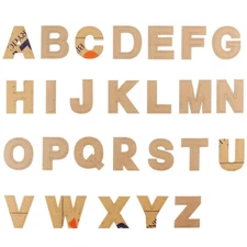 Leather Craft 26 Alphabet Letters Acrylic Stencil Template with Stitching holes