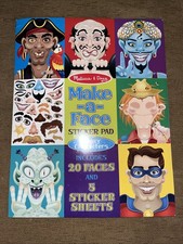 Melissa  Doug Make-a-Face Sticker Pad Crazy Characters 20 Faces New Sealed