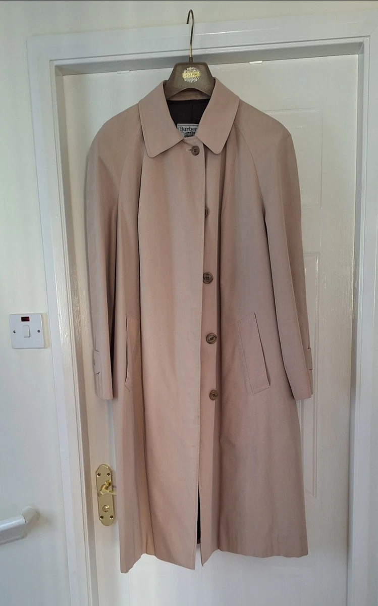 Abrigo de lluvia para mujer Burberrys’ beige largo con botones forrado frontal de sarga de algodón 16/18