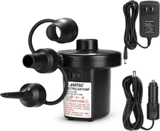 AGPTEK Electric Air Pump,Portable Air Pump with 3 Nozzles, 4.5Kpa Quick-Fill,110